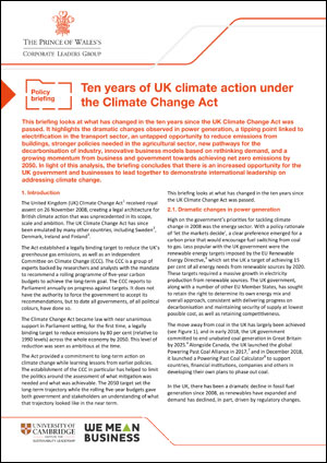 Briefing Ten years of UK climate action