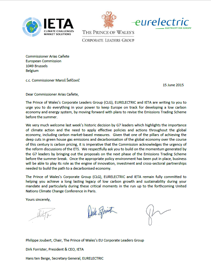 Joint letter to the Commissioner Arias Canete