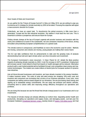 CEO letter Future of Europe Summit