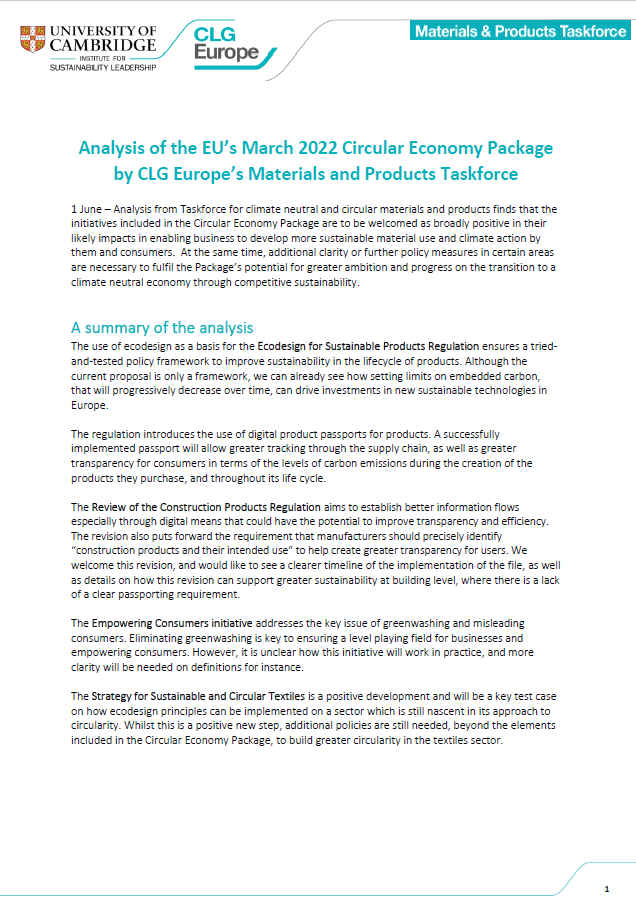 Materials Taskforce Circular Economy Package Analysis image