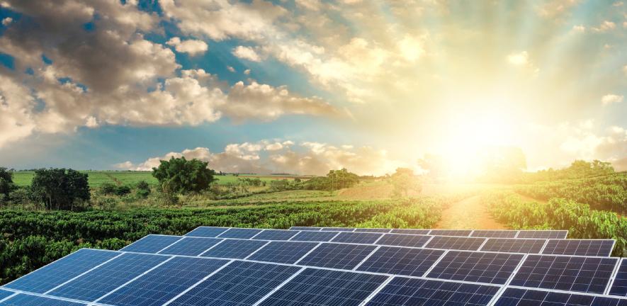 solar panels sunrise
