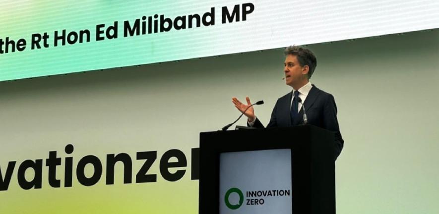Ed Miliband giving keynote speech at Innovation Zero conference in London, 1 May 2024